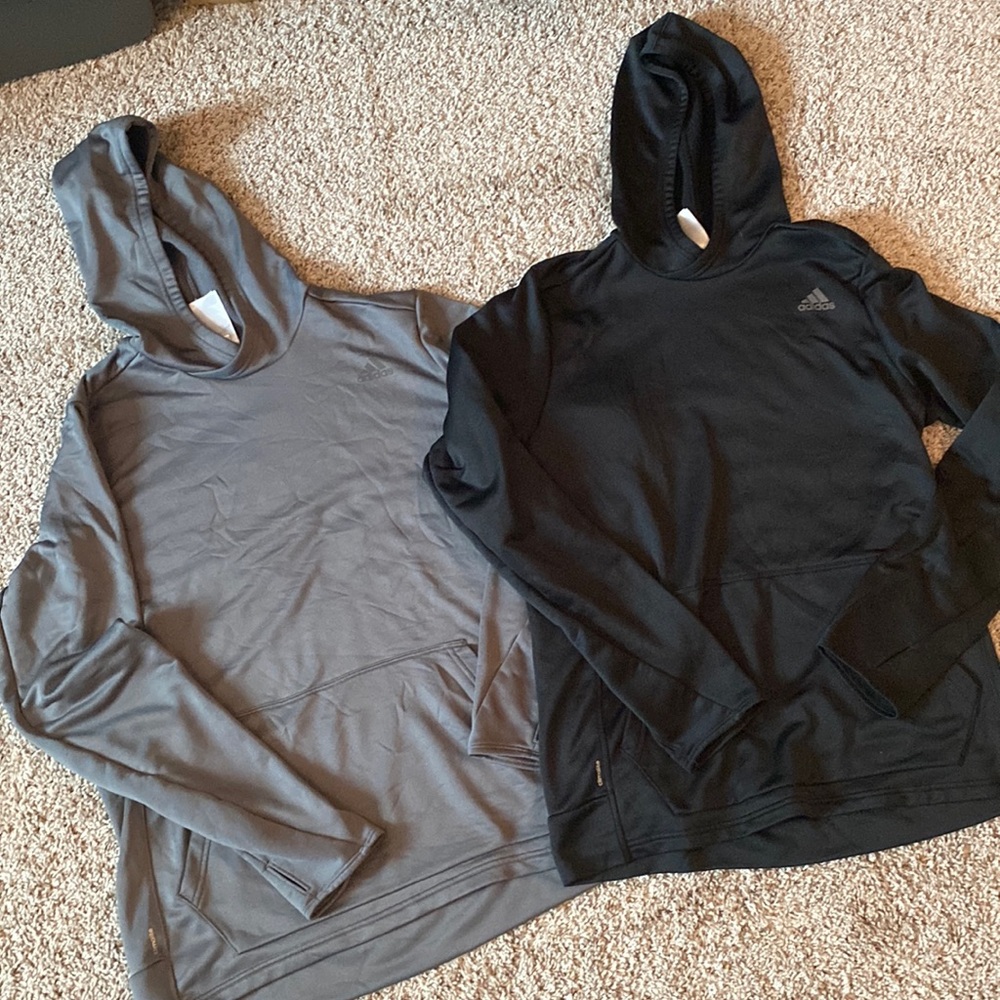 Adidas Pullover Hoodies w thumbholes- Set of 2